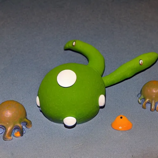 Image similar to octorok from legend of zelda, octopus with large snout that shoots rocks,