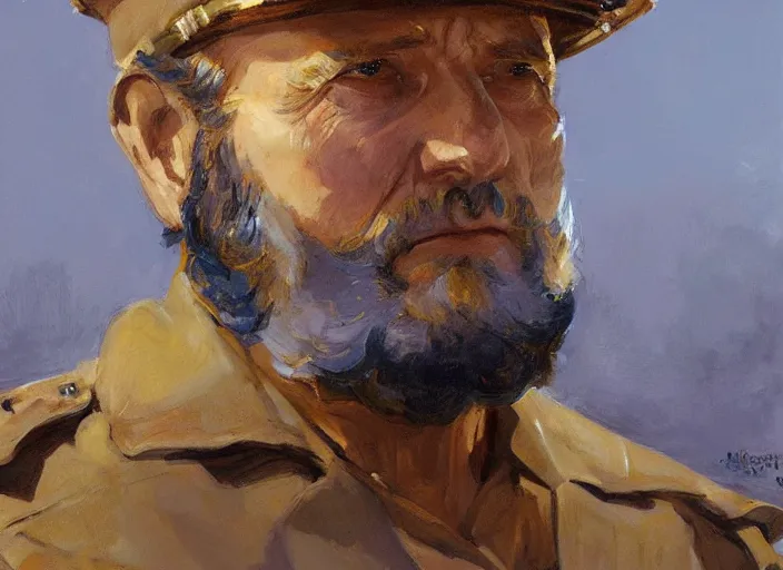 Image similar to a highly detailed beautiful portrait of captain israel, by gregory manchess, james gurney, james jean