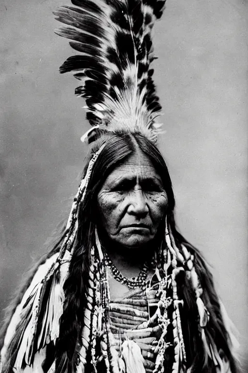 Prompt: “Color Photo of Native American indian woman, portrait, skilled warrior of the Chiricahua Apache, Lozen was the sister of Victorio a prominent Chief, wearing traditional clothing, showing pain and sadness on her face, realistic, detailed, shot like National Geographic”