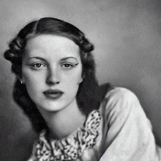 Image similar to portrait of a beautiful german woman from 1 9 4 0