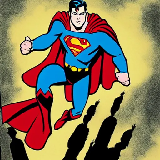 Image similar to superman illustrated by darwyn cooke