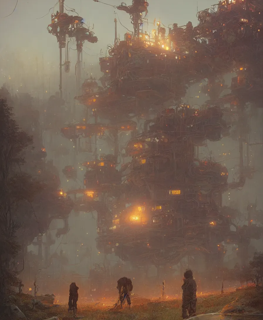 Prompt: I Owe You, illustrated by Simon Stålenhag and Gaston Bussiere, intricate, ultra detailed, photorealistic, trending on artstation