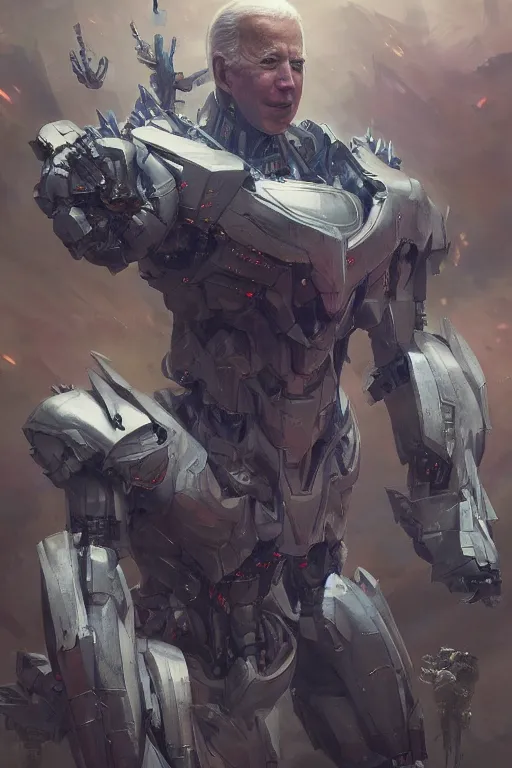 Prompt: portrait of joe biden as super mecha anime robot, joe biden, joe biden, intricate, highly detailed, smooth, artstation, digital illustration by ruan jia and mandy jurgens and artgerm and wayne barlowe and greg rutkowski and zdislav beksinski