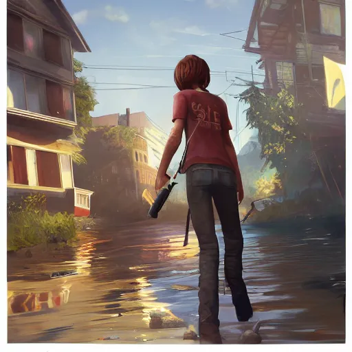 Image similar to 🏘, style game life is strange of square enix, trending on artstation, painted by greg rutkowski, render with game the last of us parte ii details