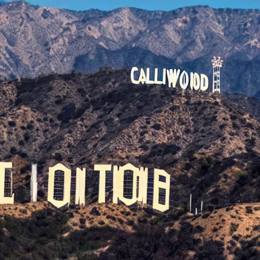 Image similar to recreation of signature of independence of united states in year 2 0 2 1 in california with the hollywood sign in the background. 4 k, hdr, realistic detail.