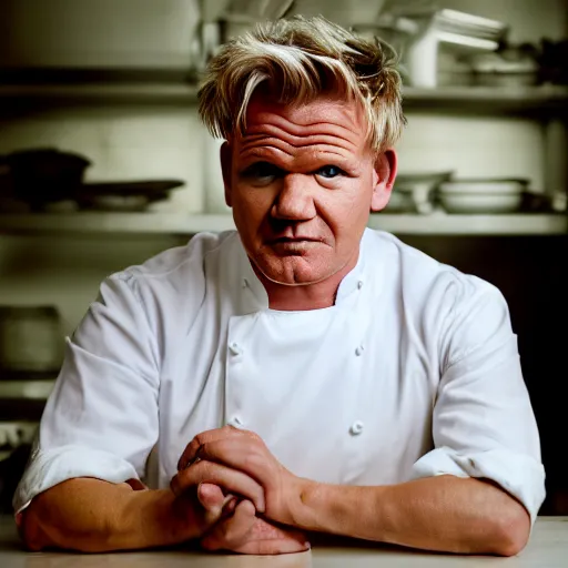 Prompt: gordon ramsay goddess, photography, 4 0 mm lens, beautiful, serene,