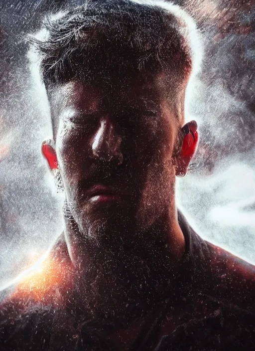 Prompt: cinematic shot epic portrait pogchamp pogging, hyper realistic, mood lighting, fantasy, detailed face, highly detailed, super realistic, perfect lighting pixel sorting