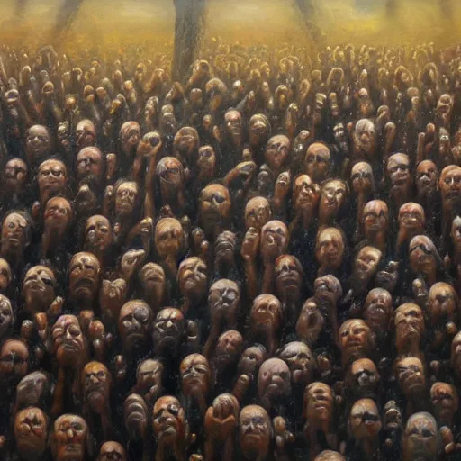 Prompt: lots of hands and eyes, masterpiece, trending on artstation, oil on canvas