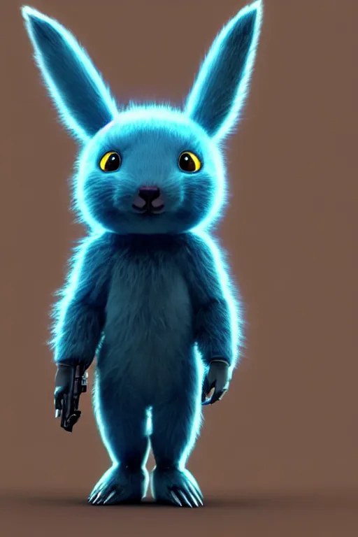 Image similar to high quality 3 d render sci - fi very cute fluffy! wombat!! mecha soldier dancing, highly detailed, unreal engine cinematic smooth, in the style of detective pikachu & blade runner, hannah yata charlie immer, dark blue neon light, low angle, uhd 8 k, sharp focus