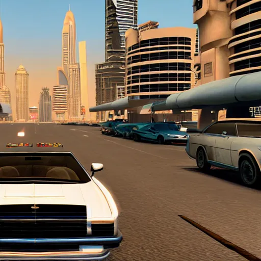 Prompt: gta : dubai, cinematic colors