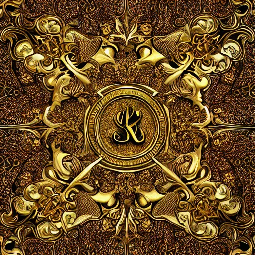 Prompt: flourished victorian typographic composition, gold, david a. smith, high detail, 4 k