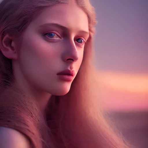 Image similar to photographic portrait of a stunningly beautiful rosicrucian female in soft dreamy light at sunset, contemporary fashion shoot, by edward robert hughes, annie leibovitz and steve mccurry, david lazar, jimmy nelsson, breathtaking, 8 k resolution, extremely detailed, beautiful, establishing shot, artistic, hyperrealistic, beautiful face, octane render