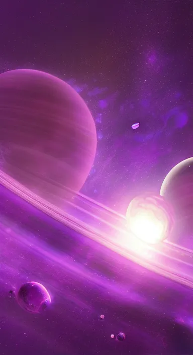 Prompt: layered purple planet space theme, background artwork, digital art, award winning, pixel art