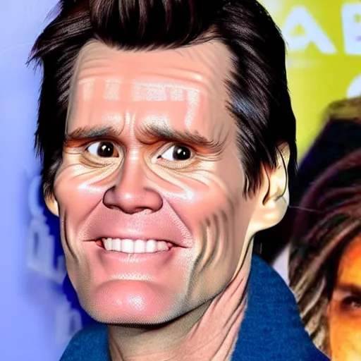 Image similar to jim carrey's head inside of a burrito, inside burrito, inside burrito