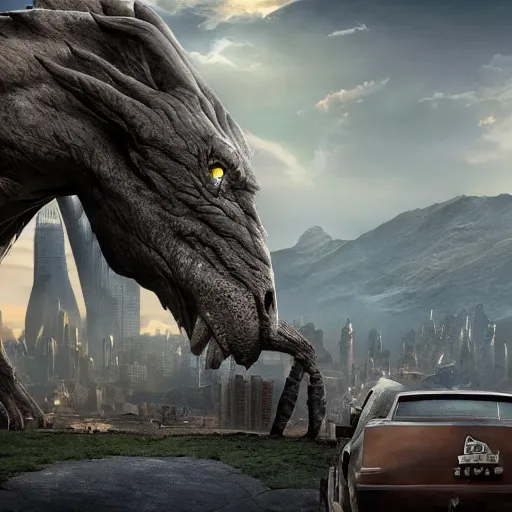 Prompt: matte paintings new colossal movie blockbuster render concept