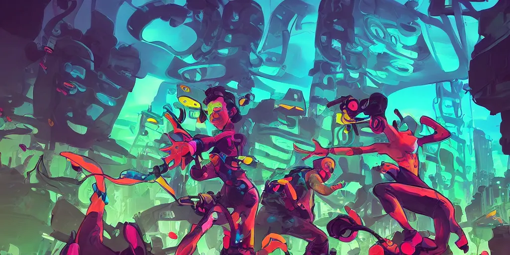 Image similar to 3 d render graffiti elemental flush of force nature micro world fluo, art gta 5 cover, official fanart behance hd artstation by jesper ejsing, by rhads, makoto shinkai and lois van baarle, ilya kuvshinov, ossdraws