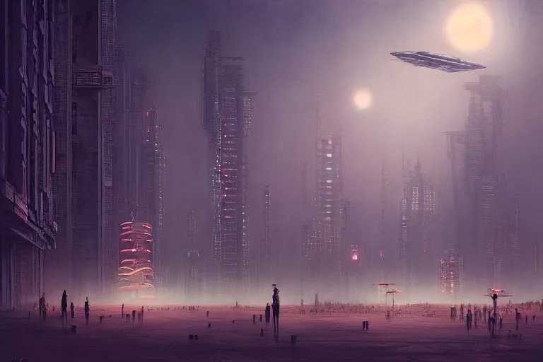 Image similar to a scifi illustration, Night City on Coruscant by zhang kechun