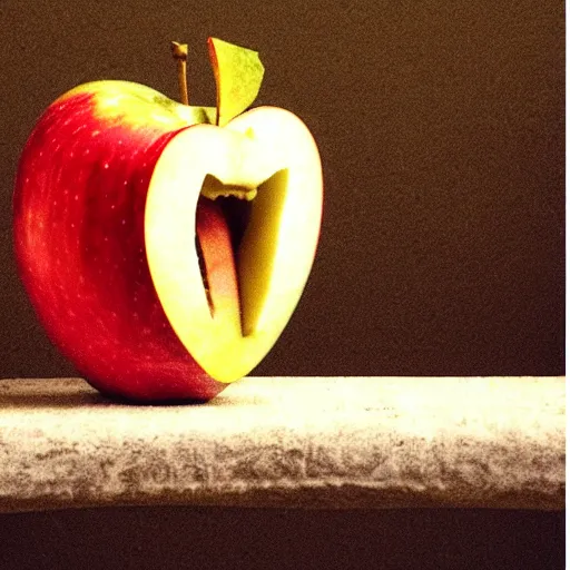 Image similar to a screaming apple