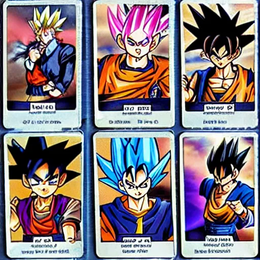 Image similar to yu-gi-oh trading cards with dragonball z characters