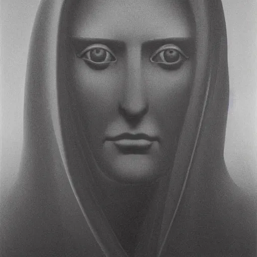 Prompt: monalisa by ZDZISŁAW BEKSIŃSKI, in the style of ZDZISŁAW BEKSIŃSKI, painted by ZDZISŁAW BEKSIŃSKI, made by ZDZISŁAW BEKSIŃSKI, ZDZISŁAW BEKSIŃSKI's artwork, oil on canvas