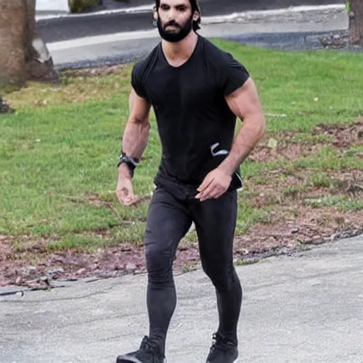 Prompt: Seth Rollins going for a walk