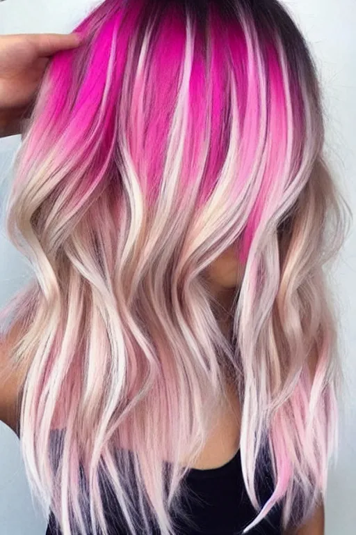 Image similar to pinterest trending blond and pink hairstyles, volume, short hair, photo, fashion,