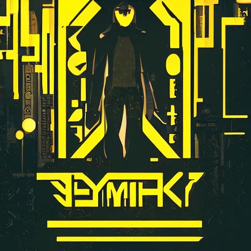 Image similar to demo poster of a stylized font, cyberpunk, behance, hd