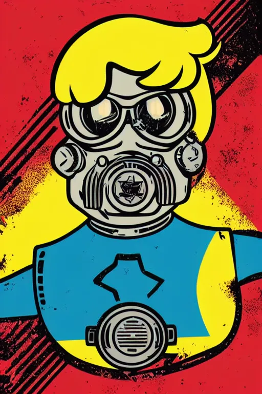 Image similar to fallout 7 6 retro futurist illustration art by butcher billy, sticker, colorful, illustration, highly detailed, simple, smooth and clean vector curves, no jagged lines, vector art, smooth andy warhol style