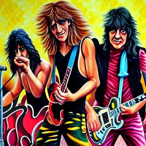 Image similar to ac dc band, painting