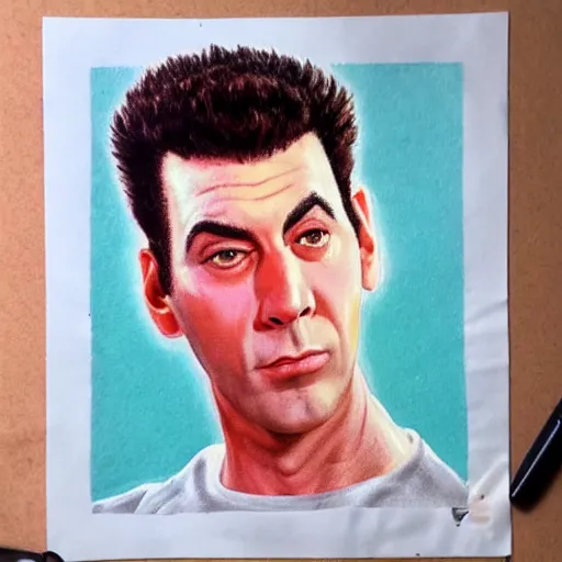 Image similar to a portray realistic of kramer from seinfeld