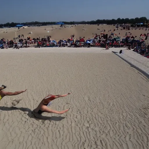 Image similar to olympic swimming in sand, instead of water there is sand, extremely coherent