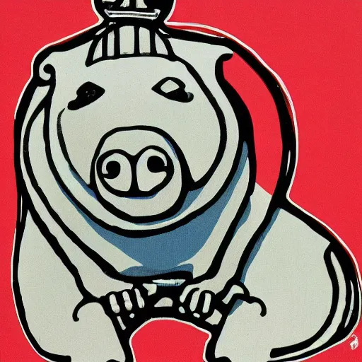 Image similar to capybara holding a chess pawn, by romero brito