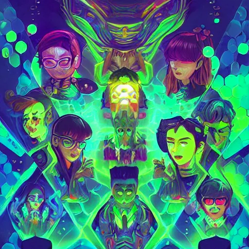 Image similar to skill magic geek inside matrix deepdream radiating a glowing aura stuff loot legends stylized digital illustration video game icon artstation lois van baarle, ilya kuvshinov, rossdraws,