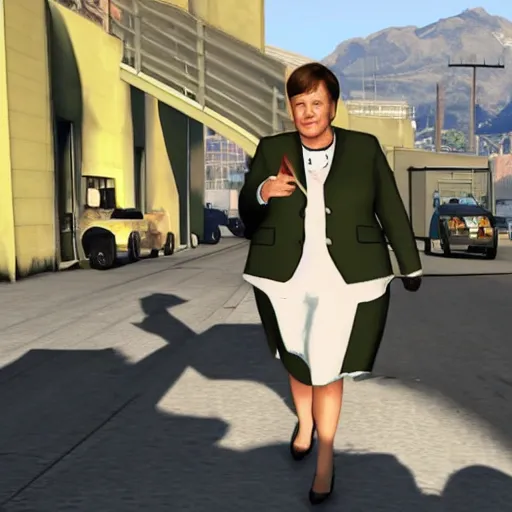 Prompt: angela merkel in GTA 5