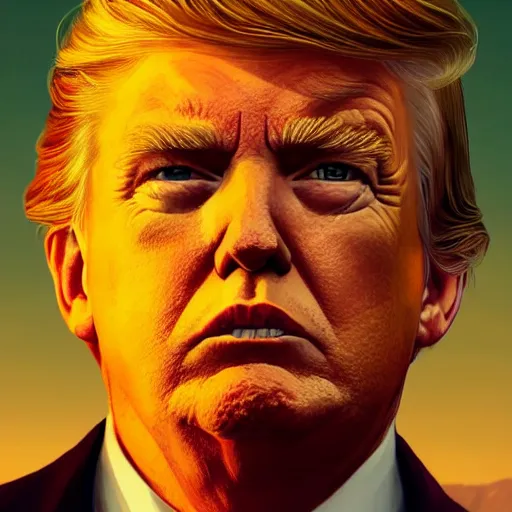 Image similar to highly detailed portrait, donald trump, in gta v, stephen bliss, unreal engine, fantasy art by greg rutkowski, loish, rhads, ferdinand knab, makoto shinkai and lois van baarle, ilya kuvshinov, rossdraws, tom bagshaw, global illumination, radiant light, detailed and intricate environment