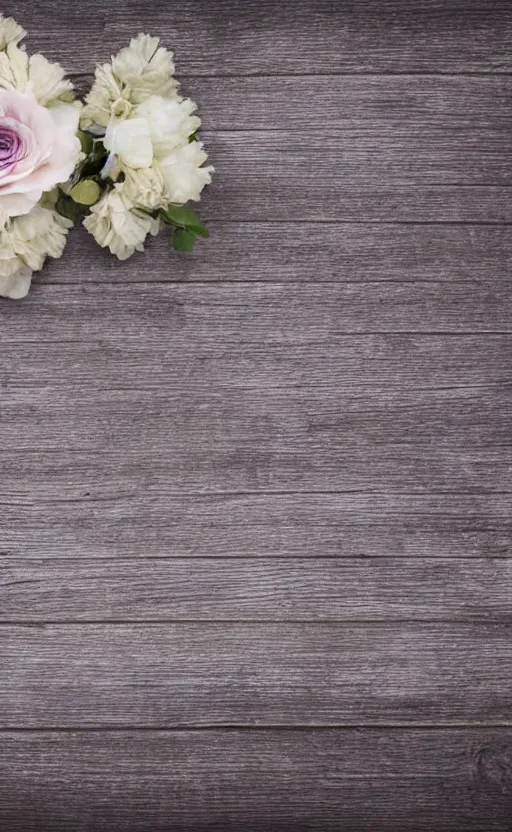 Prompt: clean soft backdrop, soft easy pale purple flowers on pale gray rustic boards, background, backdrop for infant obituary