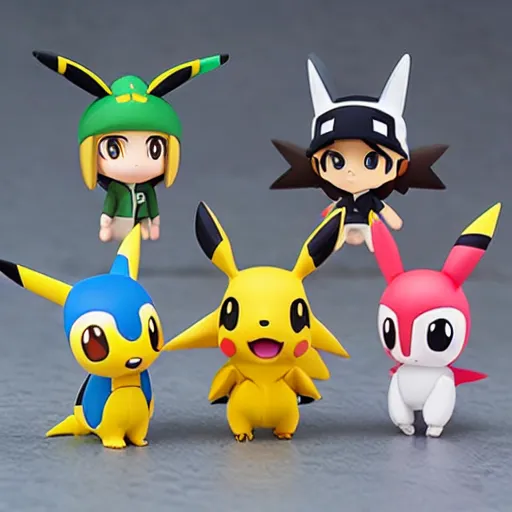 Image similar to high quality portrait flat matte painting of pokemon in the style of nendoroid and Toon toys , flat anime style, thick painting, medium close-up