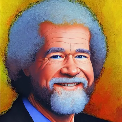 Image similar to artwork by bob ross