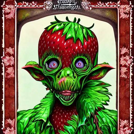 Prompt: strawberry goblin intricate digital painting