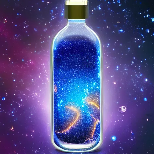 Prompt: galaxy in bottle