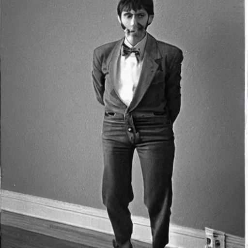 Prompt: The first known case of a man born with spider legs, circa 1982, photograph