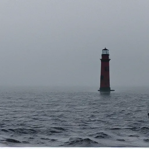 Image similar to sailors spotting a lighthouse in thick fog