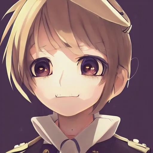 Image similar to beautiful little blonde boy in nazi uniform. made in abyss art style, inspired by kris from deltarrune, cute detailed artwork, anatomically correct, soft details, ilya kuvshinov, reflection, perfect composition, portrait, illumination, digital art, detailed anime soft face, symmetrical face, western comic, illustration, realistic, sadistic face