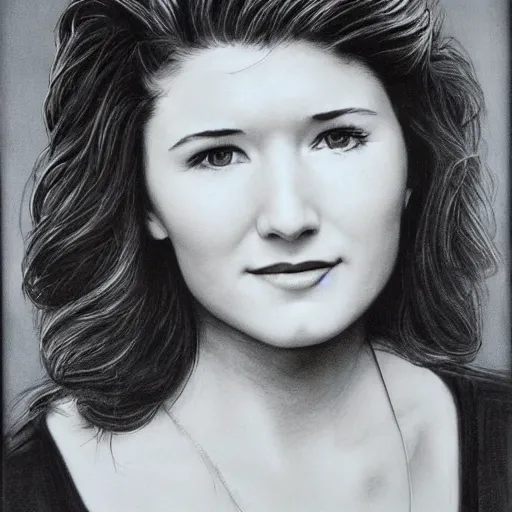 Image similar to young jewel staite, head and shoulders portrait, extremely detailed masterpiece, one single continues line.