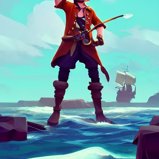 Image similar to painting jack the pirate on sea of thieves game avatar hero smooth face median photoshop filter cutout vector behance hd by jesper ejsing, by rhads, makoto shinkai and lois van baarle, ilya kuvshinov, rossdraws, illustration, art by ilya kuvshinov and gustav klimt