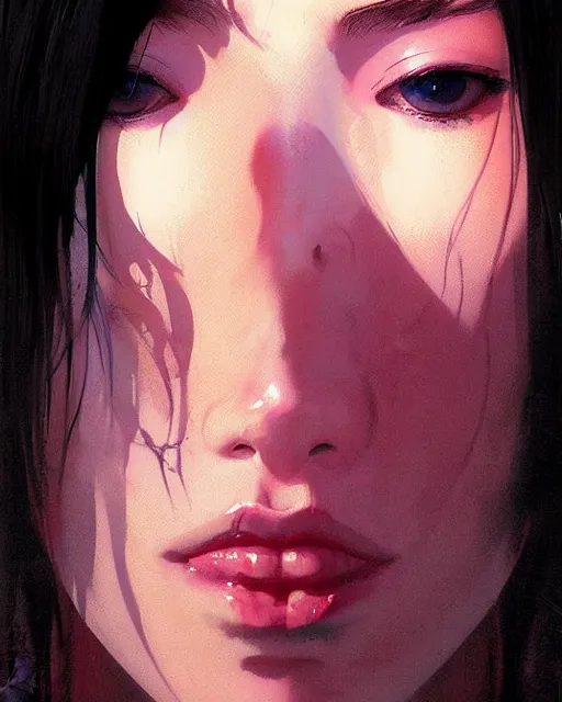 Image similar to dead inside!!!, fine - face, audrey plaza, realistic shaded perfect face, fine details. anime. realistic shaded lighting poster by ilya kuvshinov katsuhiro otomo ghost - in - the - shell, magali villeneuve, artgerm, jeremy lipkin and michael garmash and rob rey