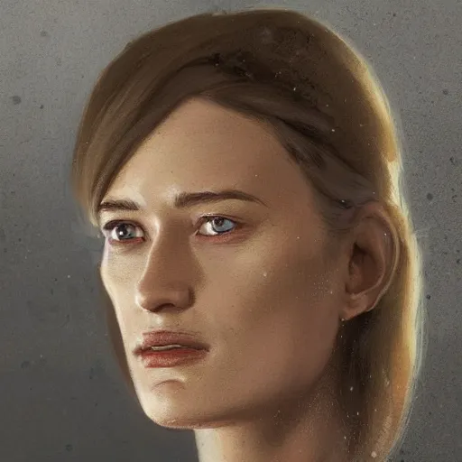 Image similar to portrait of a woman by greg rutkowski, she looks like mackenzie davis but old, impeccable military composure, wearing tactical gear of the galactic alliance, star wars expanded universe, she is about 6 0 years old, highly detailed portrait, digital painting, artstation, concept art, smooth, sharp foccus ilustration, artstation hq