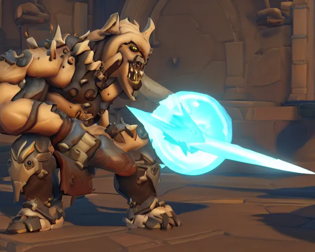 Image similar to orc with sword playable hero character in overwatch