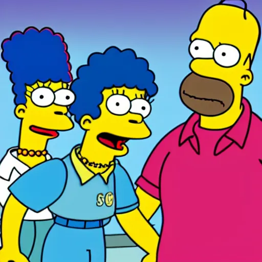 Image similar to will smith as a simpsons character,