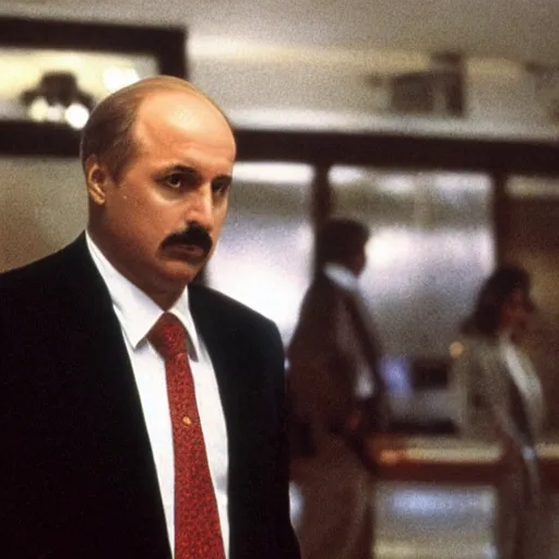 Image similar to Alexander Lukashenko in Scarface, cinematic still